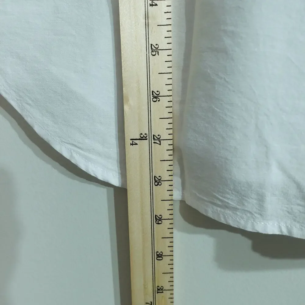 NWT Madewell White Button Short Sleeve Cotton Linen Blend Slim Central Shirt-XL - Picture 15 of 15